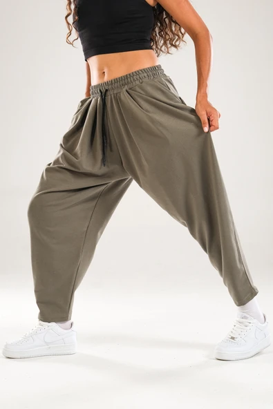 Yeşil Pileli Jogger Pantolon - 2