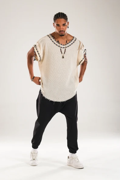 Buldan Kumaş Oversize Tasarım T-Shirt - 3