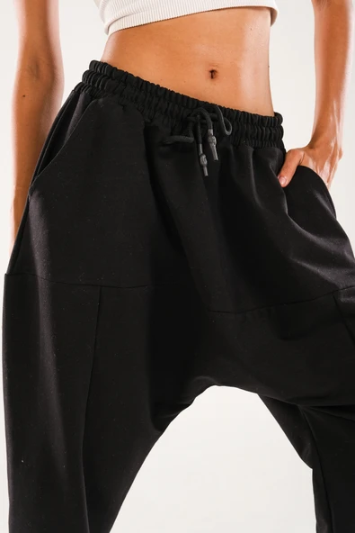 Siyah Harem Jogger Pantolon - 6
