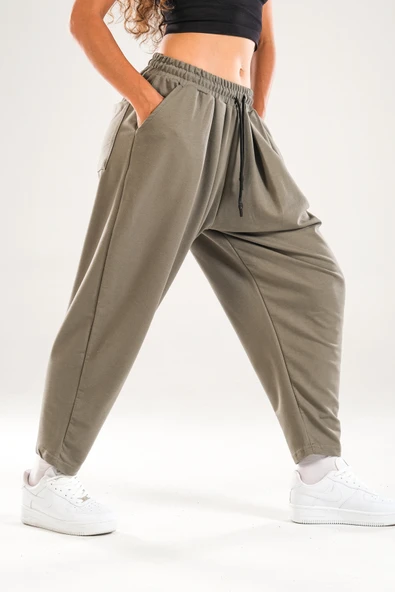 Yeşil Pileli Jogger Pantolon - 3