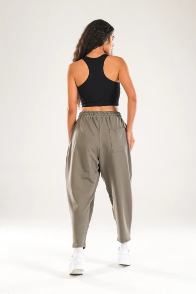Yeşil Pileli Jogger Pantolon - 5