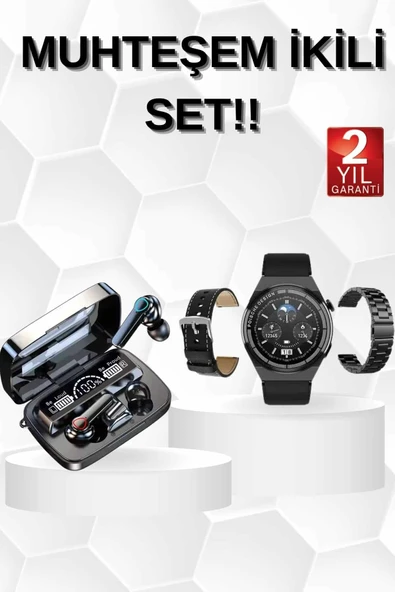 Kulak İçi Kablosuz Bluetooth Kulaklık ve NFC ve GPS Özellikli Akıllı Saat Alarm ve Titreşim ürün görseli