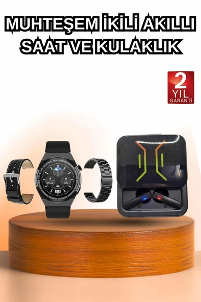 Dijital Göstergeli Bluetooth Kulaklık ve Bildirim Görebilen Akıllı Saat Alarm ve Titreşim ürün görseli