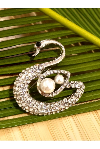 Monalisa Home Kuğu Figürlü Broş ürün görseli 1