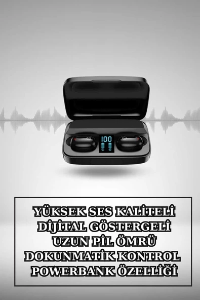 Kablosuz Bluetooth Kulaklık ve Kordon Hediyeli Akıllı Saat Nabız Ölçer Uzun Pil Ömrü - Resim 2