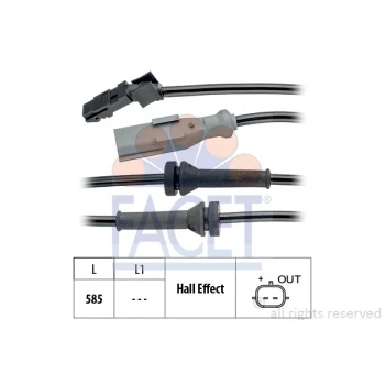 Renault Abs Sensoru Arka Sol Kangoo III 08> , Citan 415 12> - Facet 21.0144 ürün görseli