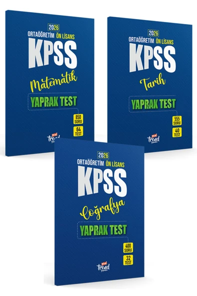 2026 Kpss Lise Önlisans Gygk Matematik, Çoğrafya, Tarih 3 lü Yaprak Test Seti - 2