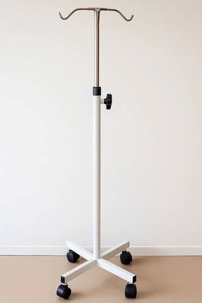 Tekerlekli Krom Kaplama Boy Ayarlanabilir Serum Askısı ürün görseli