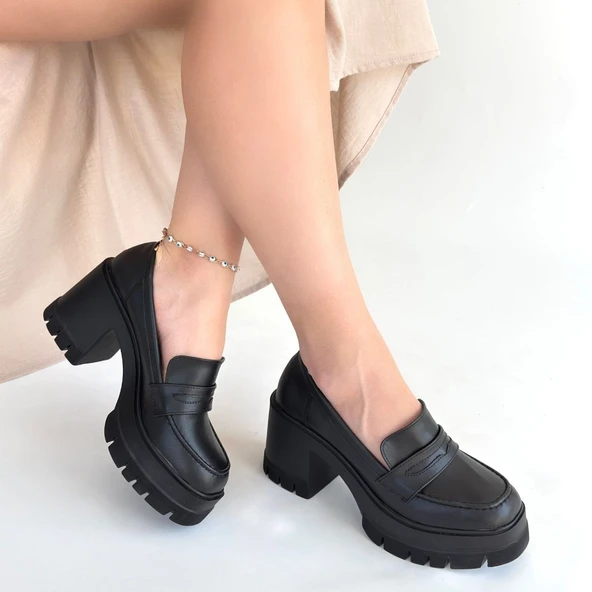 Pabucmarketi Siyah Kadın Topuklu Ayakkabı - Resim 4