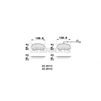 Renault Arka Fren Balatası Master III Movano B 2.3cdti 07 / 10> Tek Teker - Braxıs Ab0258 - Resim 1