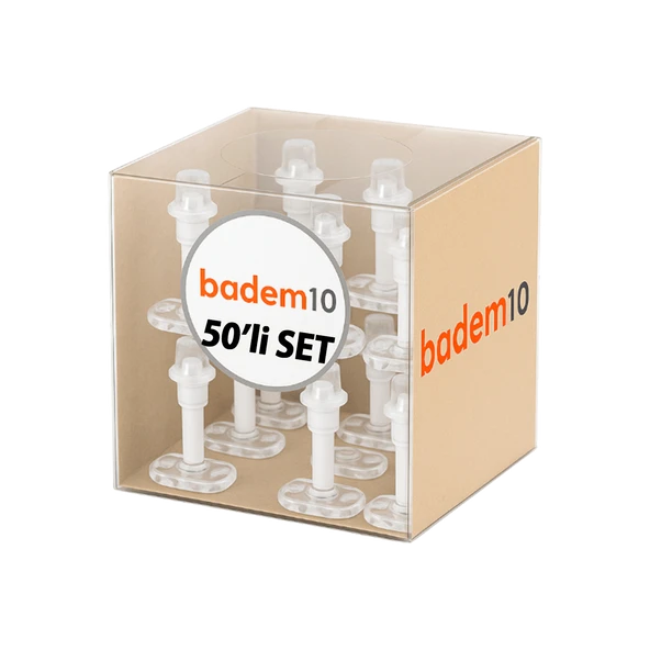 Şeffaf 50 Adet Plastik Kapı Pencere Arkası Tampon Vidalı Duvar Koruyucu Silikon Stoper Paket Set - Resim 4