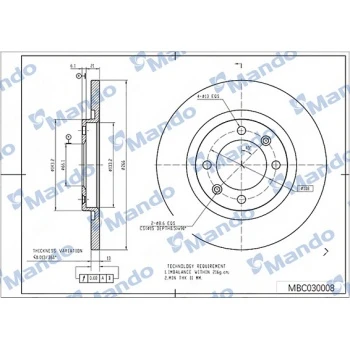 Psa On Fren Diski C2 C3 C3 II 1,1 1,4 Hdi 09 / 03> C Elysee P301 (mando Tipi) 2011> Berlingo Partner Ben - Mando Mbc030008 - Resim 1