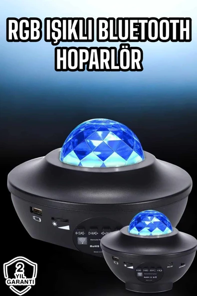 Projektör Yıldız Gece Lambası Disko Topu Bluetooth Bağlantılı Taşınabilir Şarjlı ürün görseli