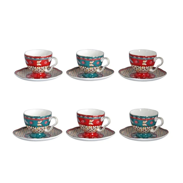 Lucky Art Liora Bone 6 lı Kahve Fıncanı Setı ürün görseli