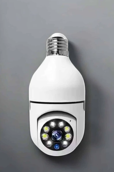 Ampul Görünümlü Güvenlik Kamerası Duylu Wifi Kamerası Dönebilen - 3