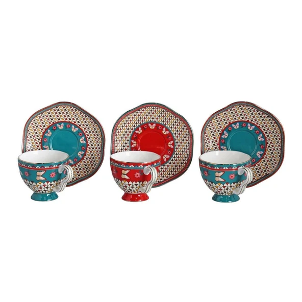 Lucky Art Liora Bone 6 lı Kahve Fıncanı Setı - Resim 2