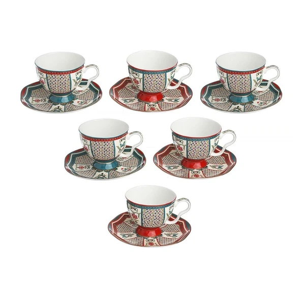 Lucky Art Liora Bone 6 lı Cay Fıncanı Setı - Resim 2