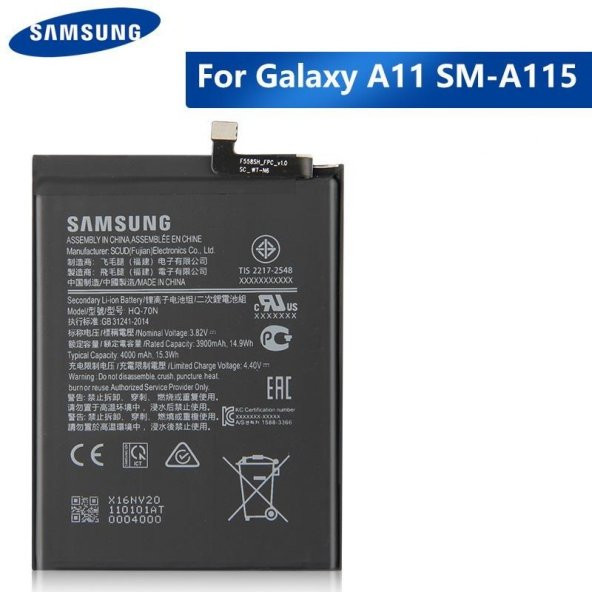 Samsung A115 A11 Batarya Pil 100 Kvk Orjinal