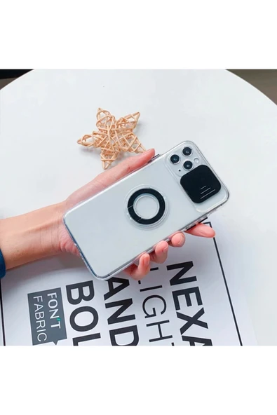 Akman Ally iPhone 12 Pro Max Kılıf Sürgülü Kamera Lens Korumalı Yüzük Standlı - ACL6205854-4936 - Resim 5