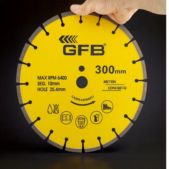 300 mm Lazer Kaynaklı Beton Kesme Testeresi Diski Beton Asfalt Tuğla Parke Fayans Elmas Kesim Disk - Resim 3