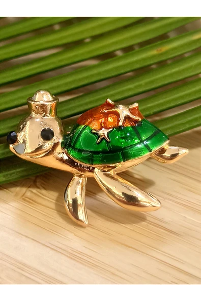 Monalisa Home Kaplumbağa Figürlü Broş