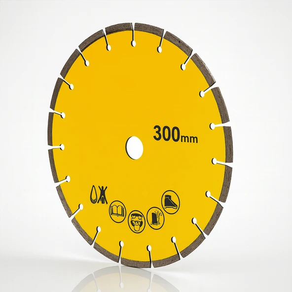 300 mm Lazer Kaynaklı Beton Kesme Testeresi Diski Beton Asfalt Tuğla Parke Fayans Elmas Kesim Disk - Resim 2