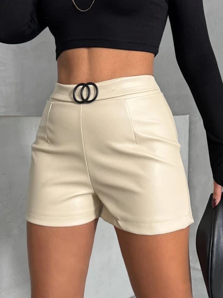 BİÇOMİ Tokalı deri şort h24444 ürün görseli