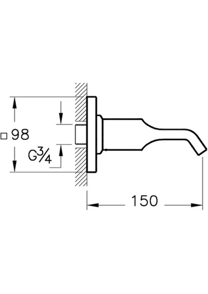 Artema Suit U Çıkış Ucu, Krom A42492 - 2