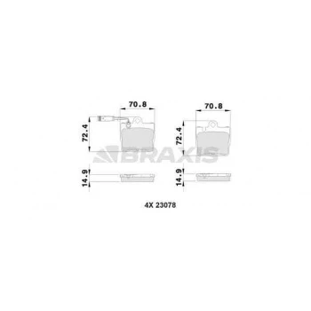 Mercedes Fren Balatası Arka S-Class W220 98>05 C215 99>06 - Braxıs Ab0361 - Resim 1