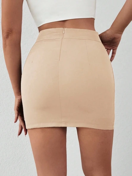 BİÇOMİ Zincirli mini etek s241008 - Resim 4