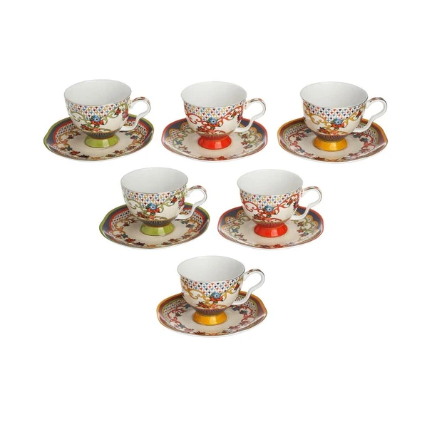 Lucky Art Fiora Bone 6 lı Cay Fıncanı Setı ürün görseli
