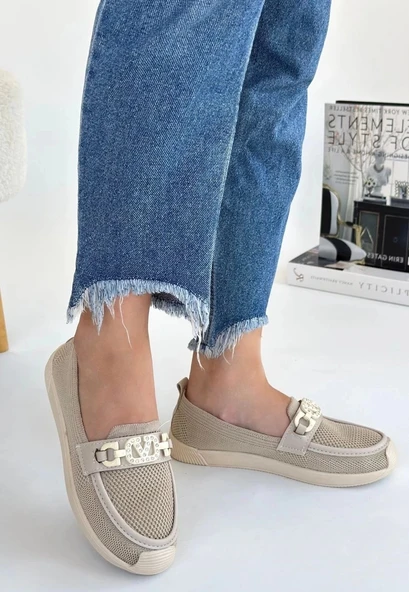 BİÇOMİ Wata Bej Triko Babet Ayakkabı - Resim 3