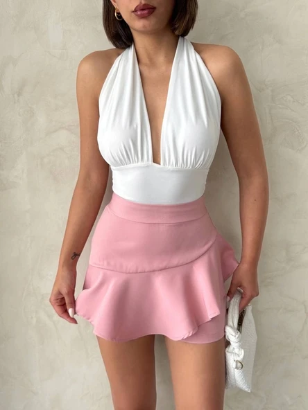 BİÇOMİ Valonlu fırfırlı şort s24683 ürün görseli