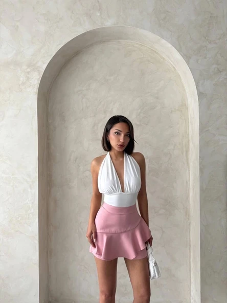 BİÇOMİ Valonlu fırfırlı şort s24683 - Resim 4