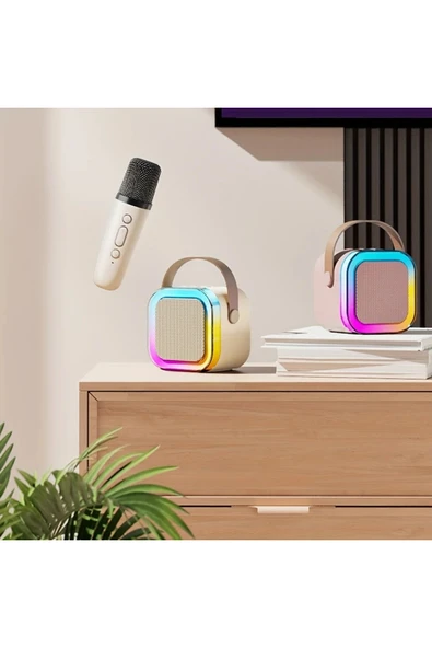 Choice Bluetooth K12 Karaoke Makinesi Taşınabilir 5.3 PA Hoparlör Sistemi 1-2 Kablosuz Mikrofonlu Ev F... - Resim 5