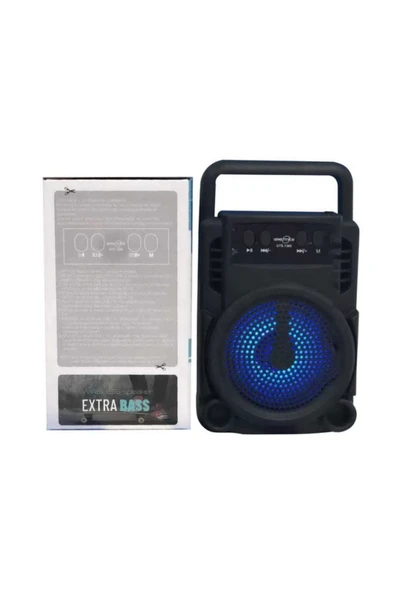 inteknoloji Gts-1360 Işıklı Kablosuz Hoparlör Bluetooth Speaker Ses Bombası Mini Led Işıkl/sdkart/usb ürün görseli