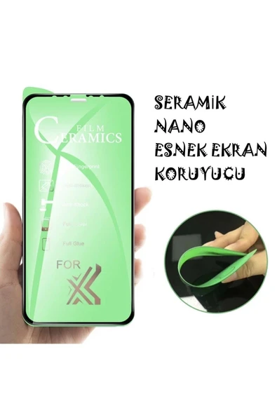 inteknoloji Iphone Xs Iphone X Uyumlu Seramik Nano Esnek Tam Full Kaplayan Kırılmaz Cam Ekran Koruyucu - Resim 5