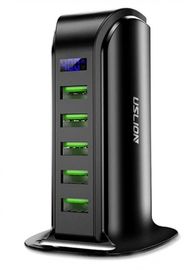 USLİON 5 Port USB Şarj Aleti Masaüstü Şarj İstasyonu 5V 4A