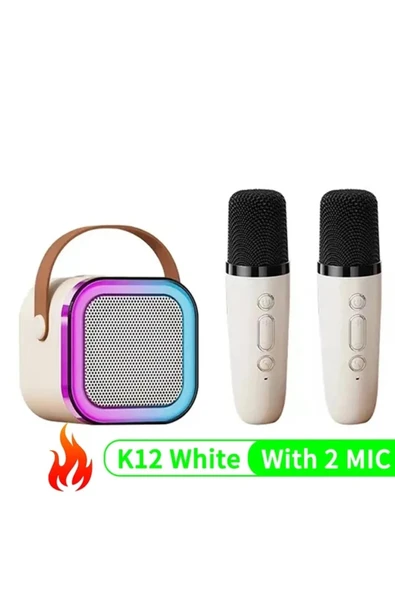 Choice Bluetooth K12 Karaoke Makinesi Taşınabilir 5.3 PA Hoparlör Sistemi 1-2 Kablosuz Mikrofonlu Ev F... - Resim 7