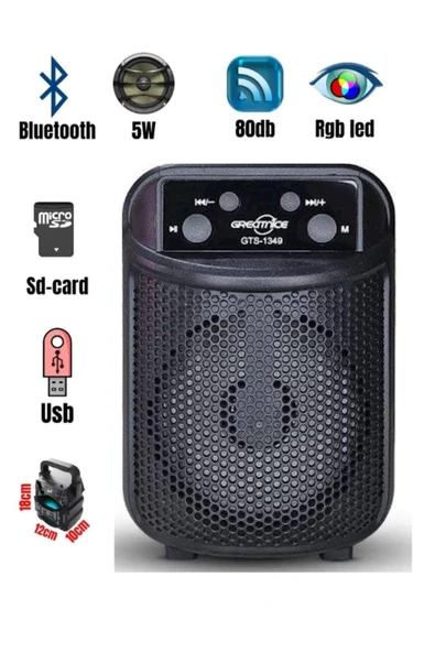 inteknoloji ışıklı Kablosuz Hoparlör Bluetooth Speaker Ses Bombası Mini Led Işıklı Fmradyo/sdkart/usb grand-1360 ürün görseli