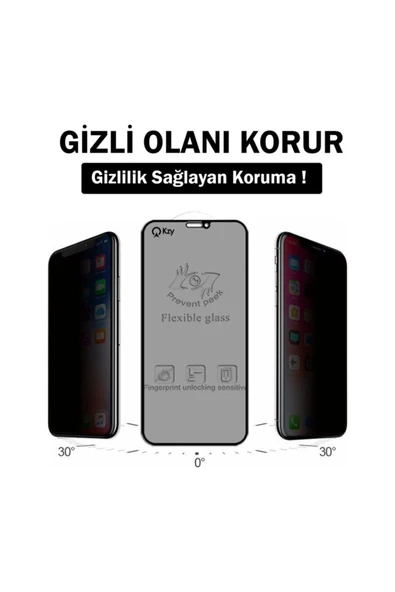 inteknoloji Iphone 13 Pro Max/ Uyumlu Privacy Seramik Tam Kaplayan Ekran Koruyucu - Resim 3