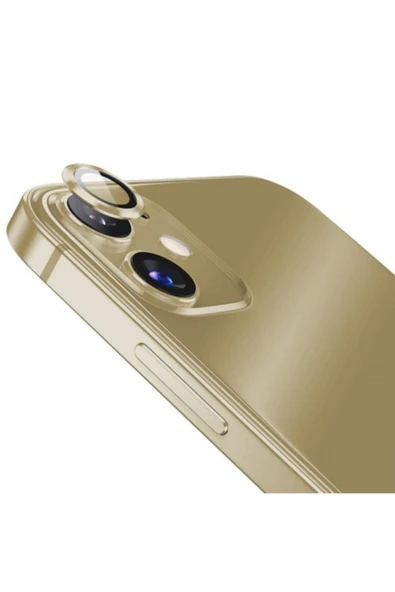 inteknoloji Iphone 11 / 12 Mini/ 12 (6.1) Uyumlu Mercek-lens Kamera Koruması Gold Renk ürün görseli 1