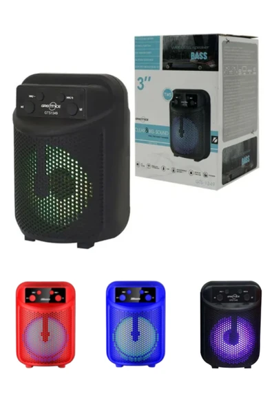 inteknoloji ışıklı Kablosuz Hoparlör Bluetooth Speaker Ses Bombası Mini Led Işıklı Fmradyo/sdkart/usb grand-1360 - Resim 3