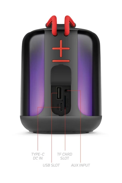 inteknoloji Capsule Taşınabilir Bluetooth Hoparlör Ses Bombası Yüksek Ses Gücü Sese Duyarlı Led Işık - Resim 5