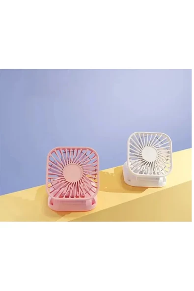 TeknoClass El Fanı Mini Masaüstü Ve Boyun Askılı Fan Portatif Şarjlı 3 Kademeli Vantilatör Soğutucu Mini Klima - 6