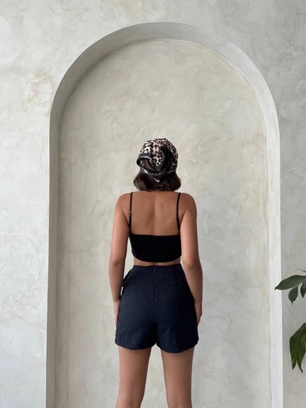 BİÇOMİ Brodeli şort etek s255075 - Resim 2