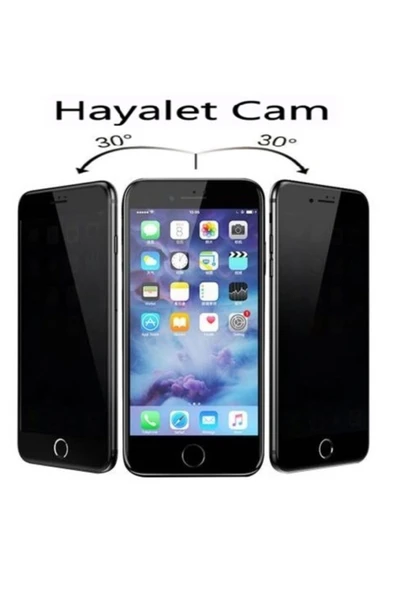 aksesuarium Iphone 8 Plus Siyah Privacy Gizli Hayalet 5d Kırılmaz Cam Ekran Koruyucu ürün görseli 1