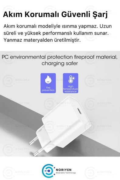 inteknoloji iPhone Tüm Serilere Uyumlu 20w Hızlı Şarj Seti Adaptör ve Type C Kablosu 7 8 X 11 12 13 14 Plus Pro - Resim 2
