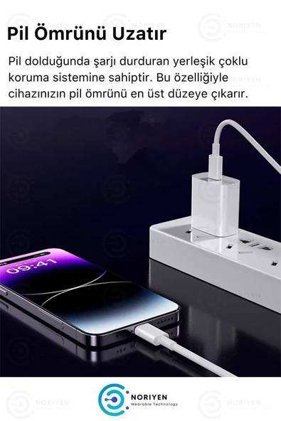 inteknoloji iPhone Tüm Serilere Uyumlu 20w Hızlı Şarj Seti Adaptör ve Type C Kablosu 7 8 X 11 12 13 14 Plus Pro - Resim 4