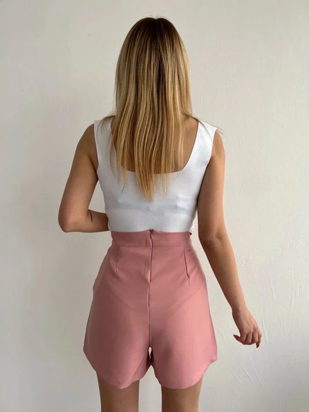 BİÇOMİ Kapaklı şort etek pudra s208 - Resim 2